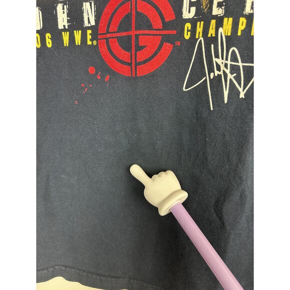 WWE 2007 John Cena Championship Graphic Black T-Shirt Hybrid Junior Size Large - Picture 8 of 11